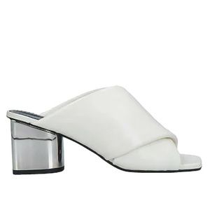 Proenza Schouler White Criss Cross Block Heel Sandal